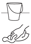 bucket and cleaning rag